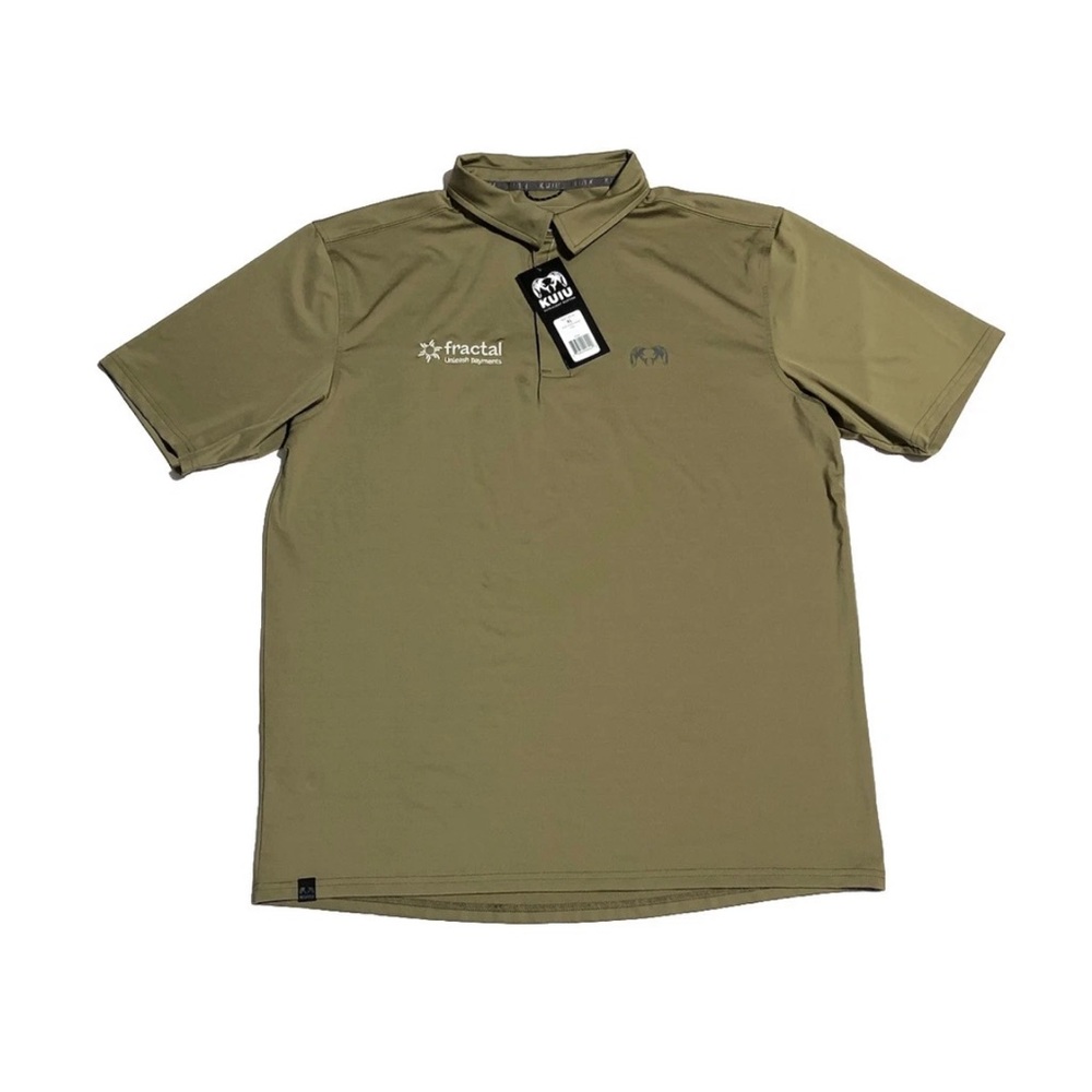 KUIU Performance Polo Men’s Khaki Polyester Stretch With Company Logo